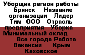 Уборщик(регион работы - Брянск) › Название организации ­ Лидер Тим, ООО › Отрасль предприятия ­ Уборка › Минимальный оклад ­ 32 000 - Все города Работа » Вакансии   . Крым,Каховское